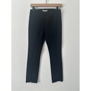 The Row Slim Leg Cropped Slit Pants Women's W28 Black Stretch Luxury Designer